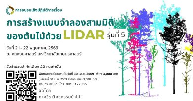 โครงการอบรมเชิงปฏิบัติการเรื่อง การสร้างแบบจำลองสามมิติของต้นไม้ด้วย LiDAR รุ่นที่ 5